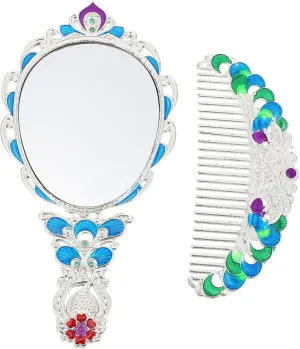 1 Set Peacock Comb Mirror Mini Decor Wedding Decorations for Ceremony Mini Comb Handheld Vanity Mirror Antique Handheld Retro Cosmetic Mirror Comb Makeup Mirror Comb