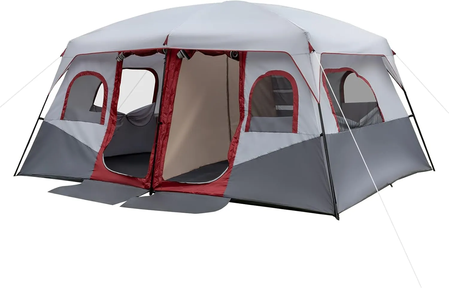 10 Person Family Cabin Tent - 2 Room Large Camping Tent with Storage Pockets, Weather Protection, and Adjustable Ventilation for Outdoor Camping and Hiking
