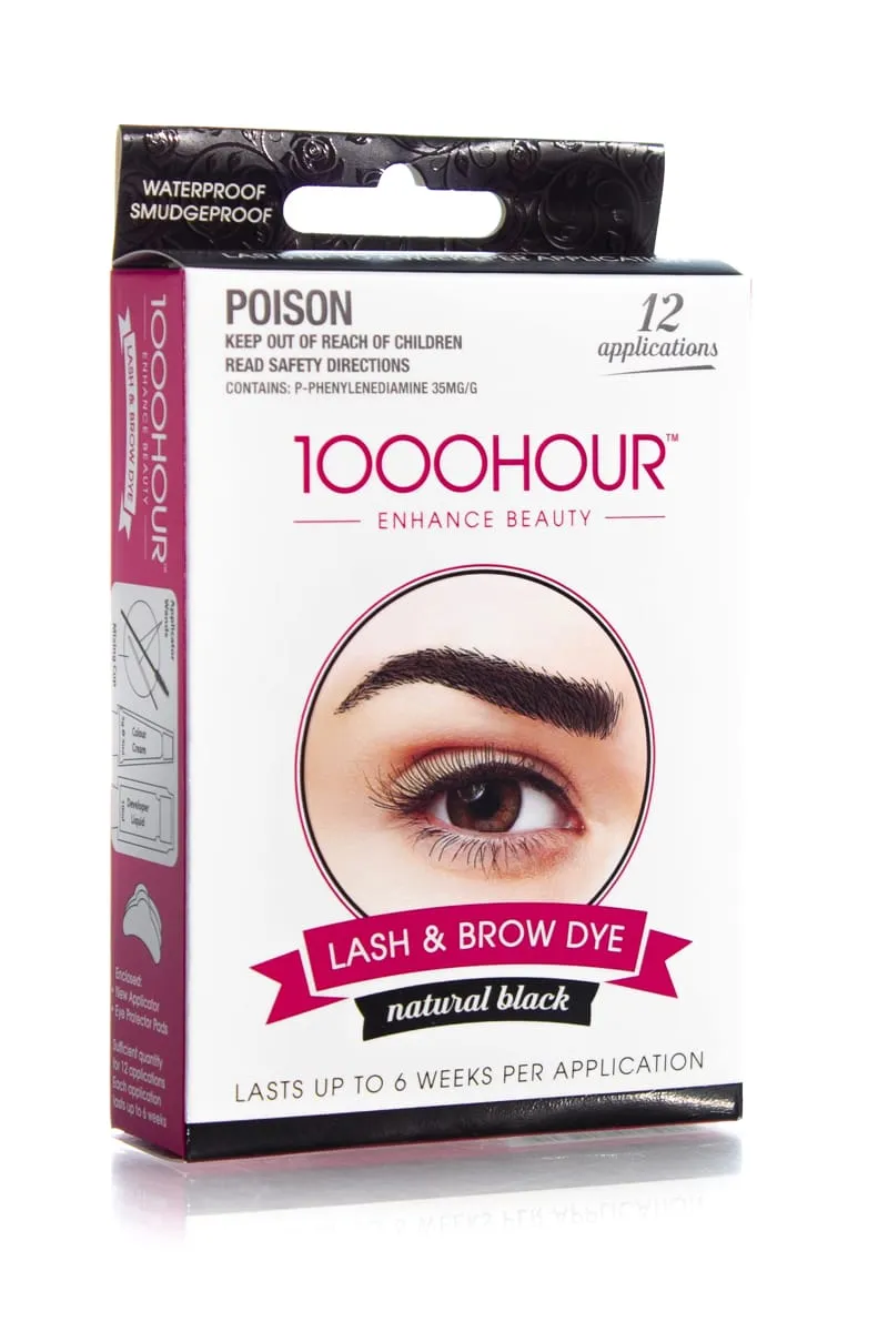 1000 HOUR  Eyelash & Brow Dye Kit 12 Applications  |  Various Colours