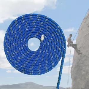 10.5mm Static Climbing Rope UIAA/CE Certified, 64ft/98ft/130ft/200ft kernmantle Outdoor Rock Climbing Rope for Rappelling Arborist