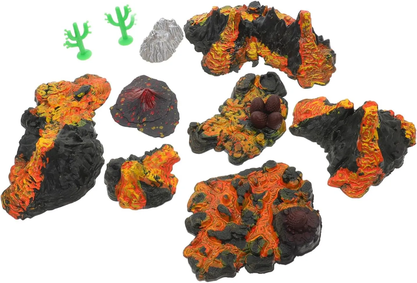 10pc Mini Volcano Eruption Kit Model Toys for Boys and Girls Realistic Simulation Volcano Decor for Landscape