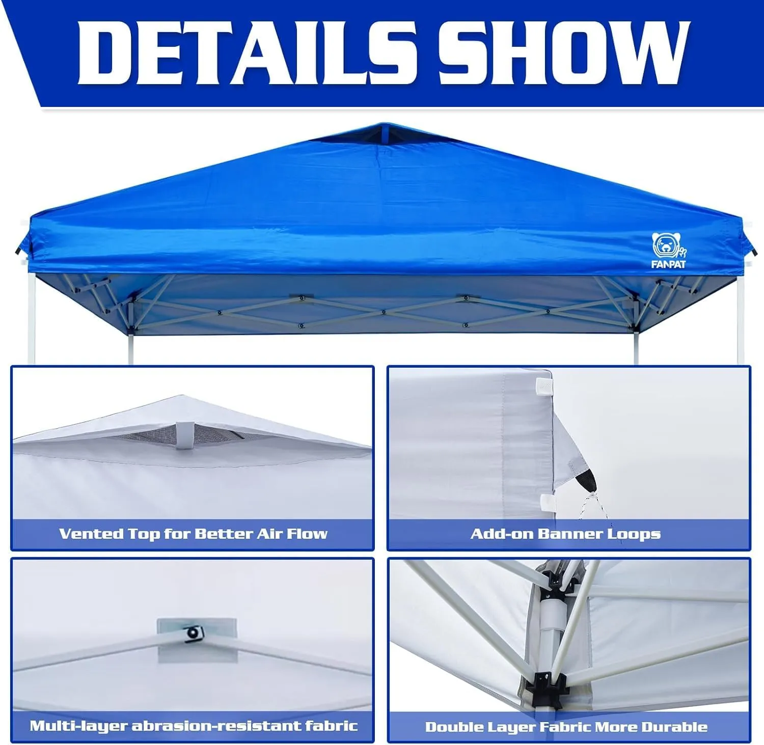 10x10 Canopy Replacement Top with Air Vent, UPF 50  UV Protection, Silver-Coated Polyester PA Waterproof for Pop Up Canopy Tent (Top Cover Only, Light Grey)