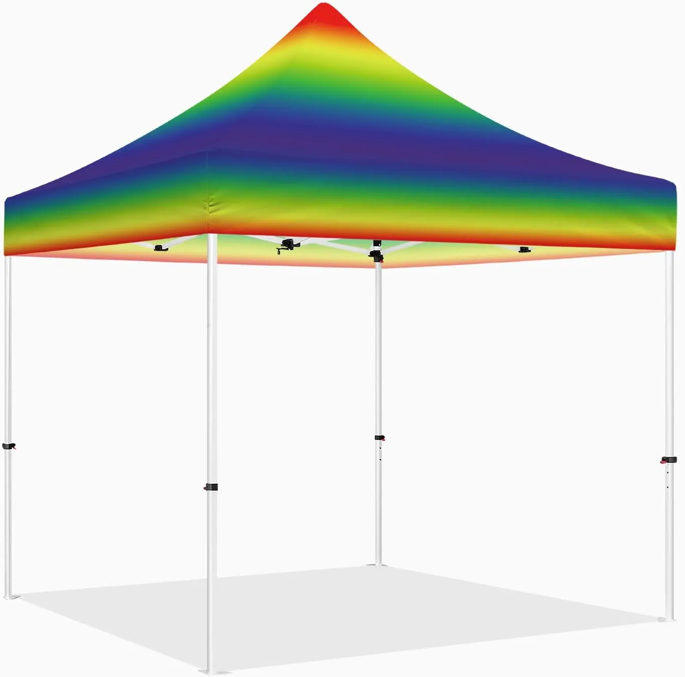 10x10 Pop Up Canopy Tent with Sidewalls, ABLEM8CANOPY ULTRA8 Series Heavy Duty Instant Canopy Shade Tent for Outdoor Commercial or Sport Event, Patio, Tailgating, Backyard(Rainbow, No Wall)