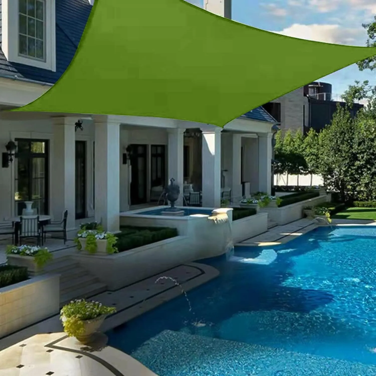 10'x10' Sun Shade Sail Rectangular Curved Fade and Tear Resistant Easy Install Breathable Waterproof Uv Block Shade Canopy Sun Sail Shades for Outdoor Patio Garden Yard Deck Pergola