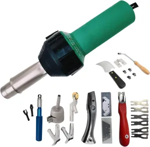 110V 1600W Hot Air Plastic Welder Hand Held Heat PVC Vinyl Linoleum Flooring Hot Air Welding Gun Tools Kit (Set 1)