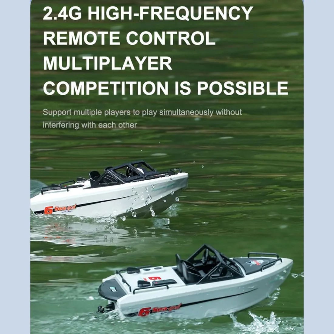 1/12 Scale Mini RC Boat, 2.4GHz 8KM/H Electric RC Karting Racing Boat Model Toy for Adults - RTR