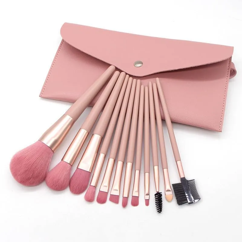 12 PCS Kawaii Makeup Brush, Cosmetic Makeup Brush Set Tool Kit Set Brush Set Best Gift for Young Girl Women