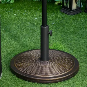 13kg Garden Parasol Base Holder, Cement Outdoor Market Umbrella Stand, Fits 35mm/38mm/48mm Poles, Black