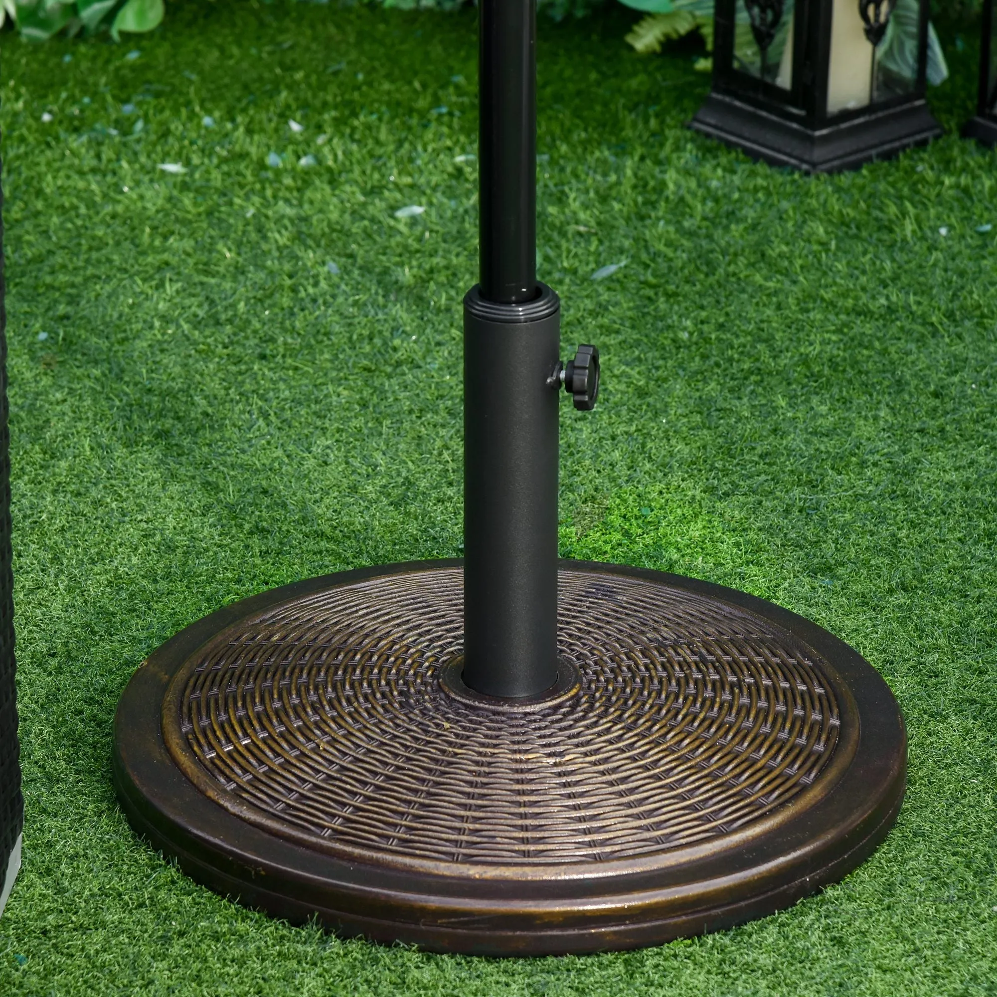 13kg Garden Parasol Base Holder, Cement Outdoor Market Umbrella Stand, Fits 35mm/38mm/48mm Poles, Black