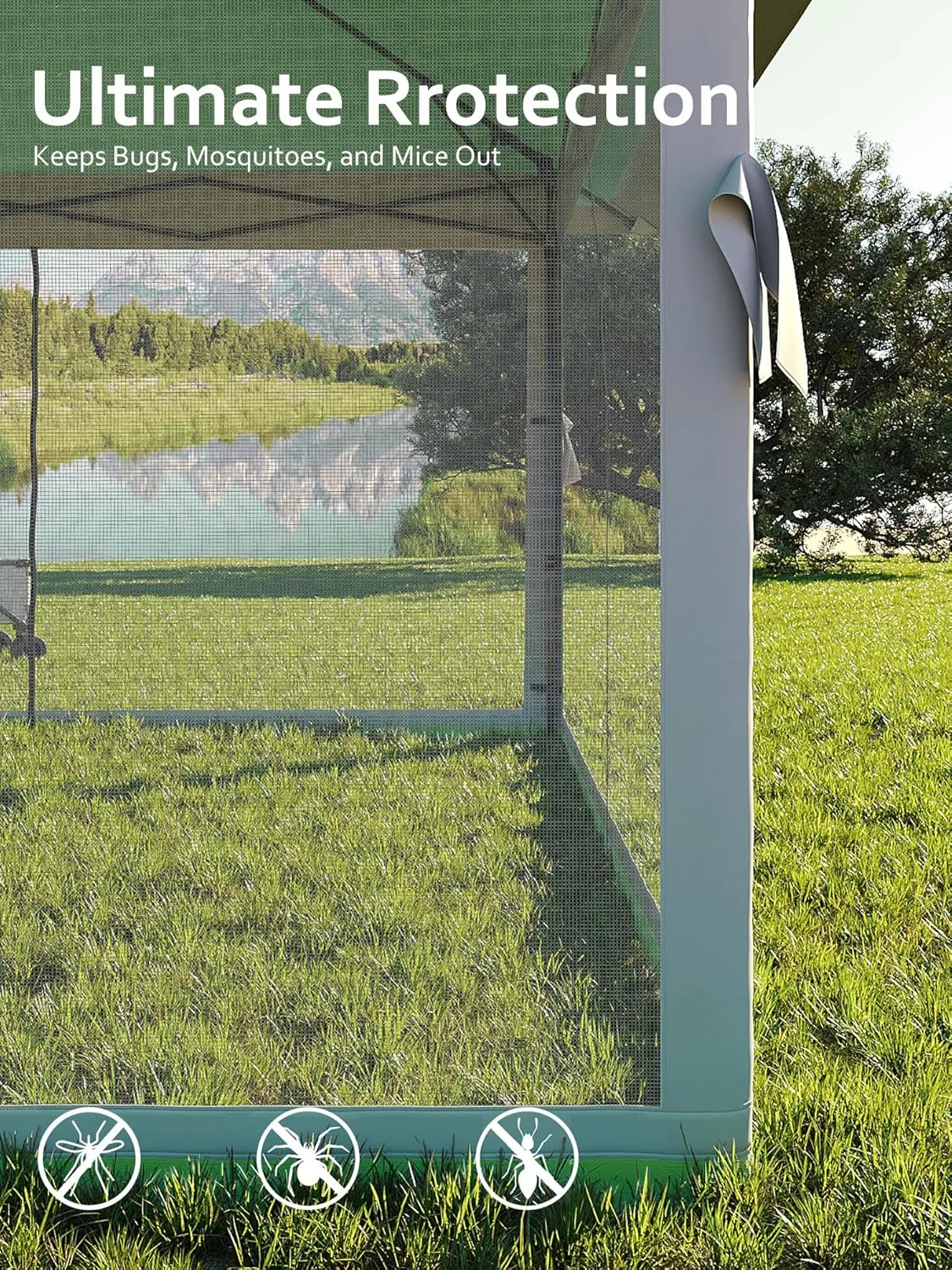 13x13 Pop up Gazebo,Outdoor Canopy Tent with Mosquito Netting,Outdoor Gazebo for Backyard & Patio Furniture,Pop Up Gazebos with Wheeled STO-N-Go Cover Bag (Olive Green Hemp Grey)