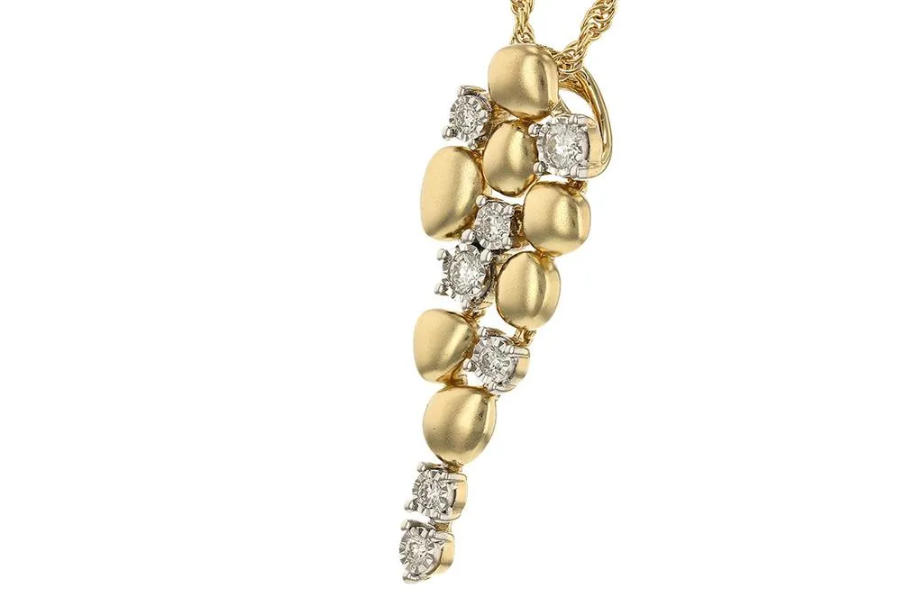 14K Two Tone Gold 0.25 ctw Diamond Cascade Drop Necklace by Allison Kaufman