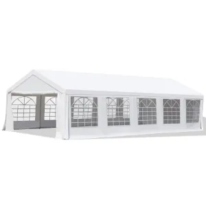 16'x32' Large Party Tent & Carport with Removable Sidewalls and Windows, Portable Garage Canopy Tent, Sun Shade Shelter, for Parties, Wedding, Outdoor Events, White