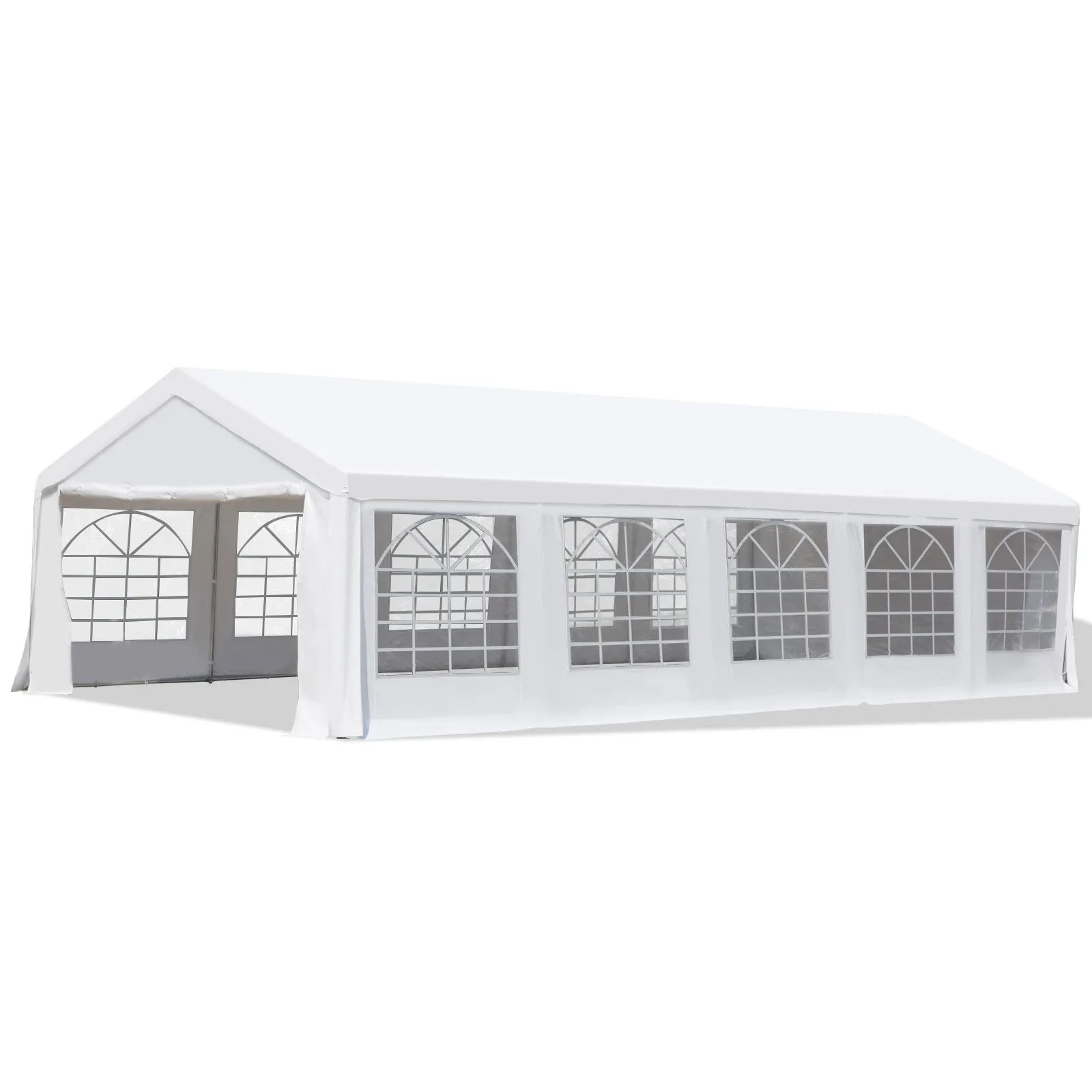 16'x32' Large Party Tent & Carport with Removable Sidewalls and Windows, Portable Garage Canopy Tent, Sun Shade Shelter, for Parties, Wedding, Outdoor Events, White