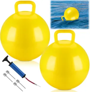 2 Pcs Buoys Floats 20'' Inflatable Slalom Buoys for Docking 1 Inflatable Kit 1 Self-Adhesive Repair Allowance Large Boat Bumpers for Marine Fishing Yachts Raft