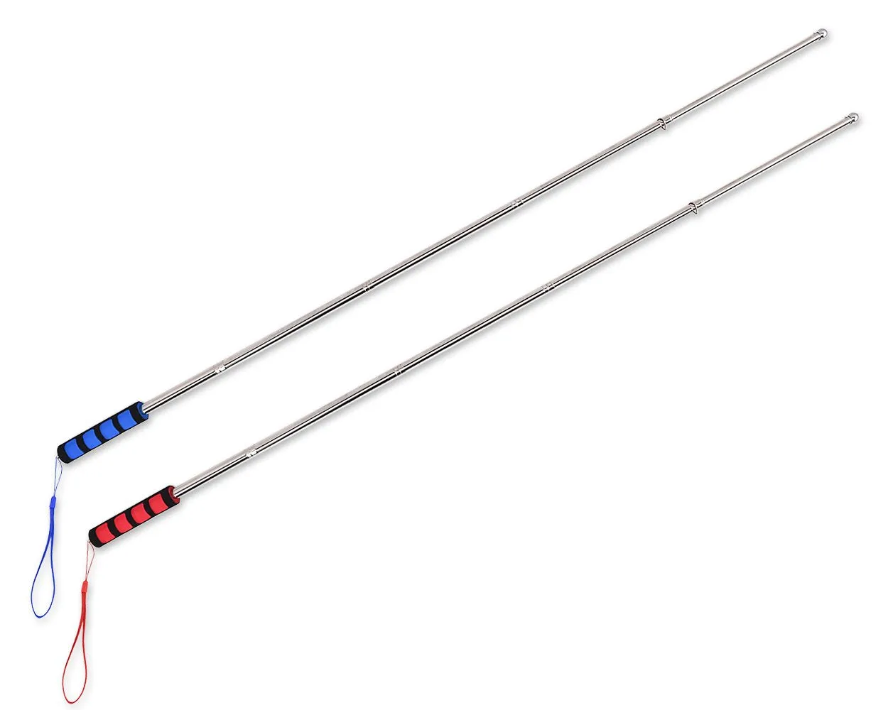 2 Pcs Handheld Flag Pole Stainless Steel Tour Guide Flag Pole