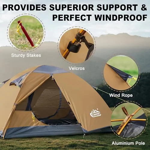 2 Person Backpacking Tent,Waterproof Windproof 2 Person Tent
