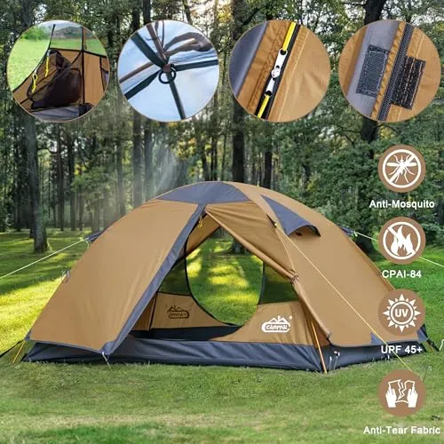 2 Person Backpacking Tent,Waterproof Windproof 2 Person Tent