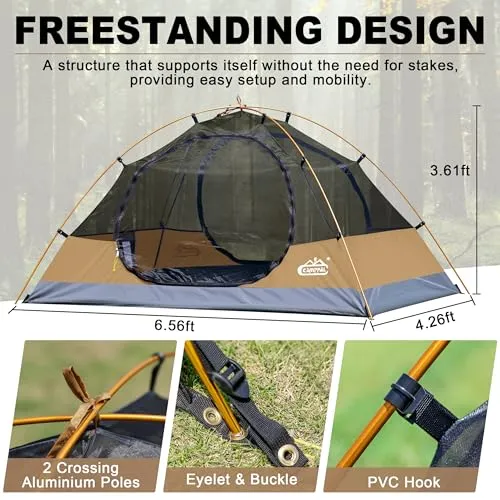 2 Person Backpacking Tent,Waterproof Windproof 2 Person Tent