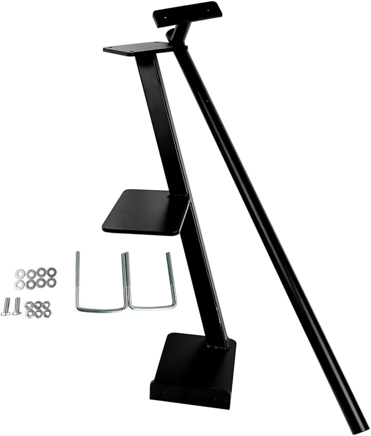 2 Step Boat Trailer Steps, Universal fit Bass Boat Trailer Tongue Steps 3.5" or 3" Wide & 5" Tall, Anti-Slip Boat Ladder Steps, Boat Boarding Steps, w/Safety Handle