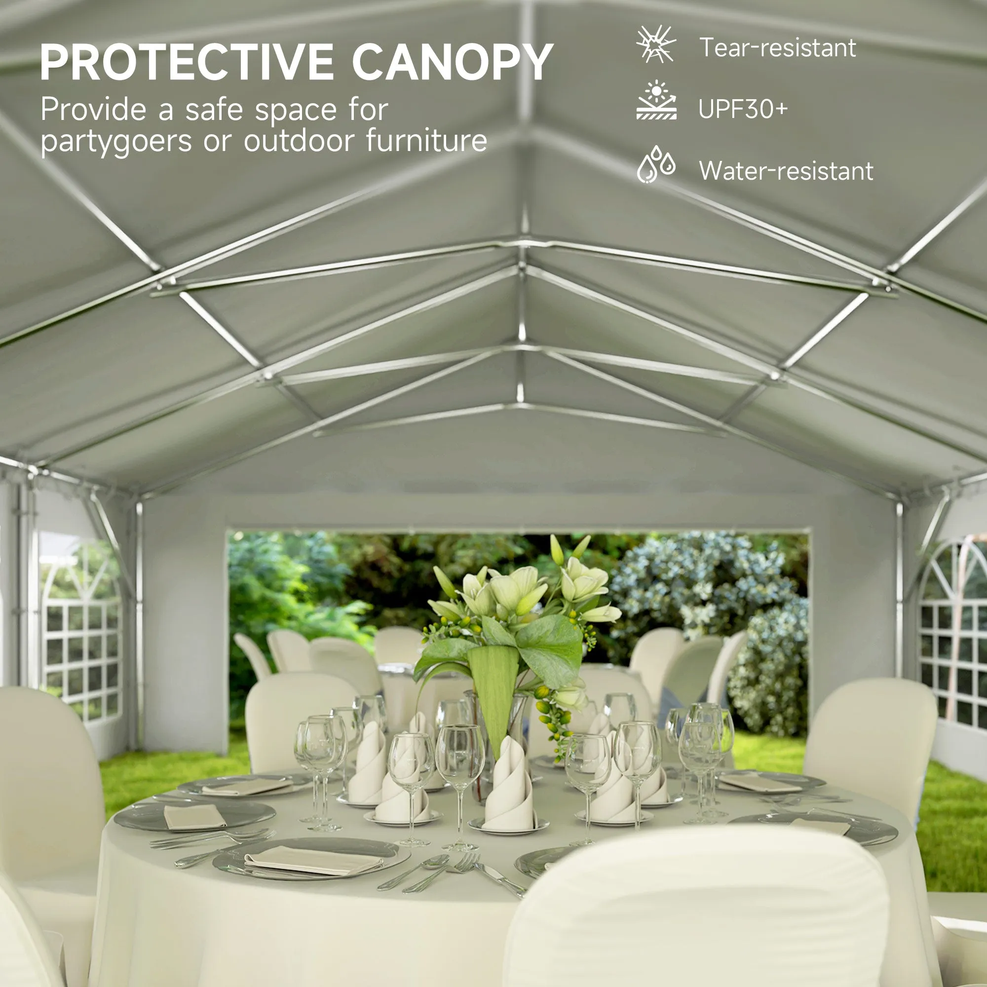 20' x 40' Galvanized Outdoor Party Tent with 2 Roll-Up Doors