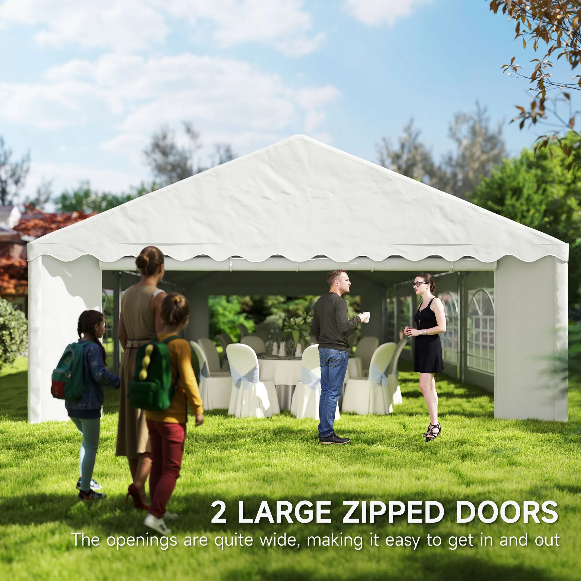 20' x 40' Galvanized Outdoor Party Tent with 2 Roll-Up Doors