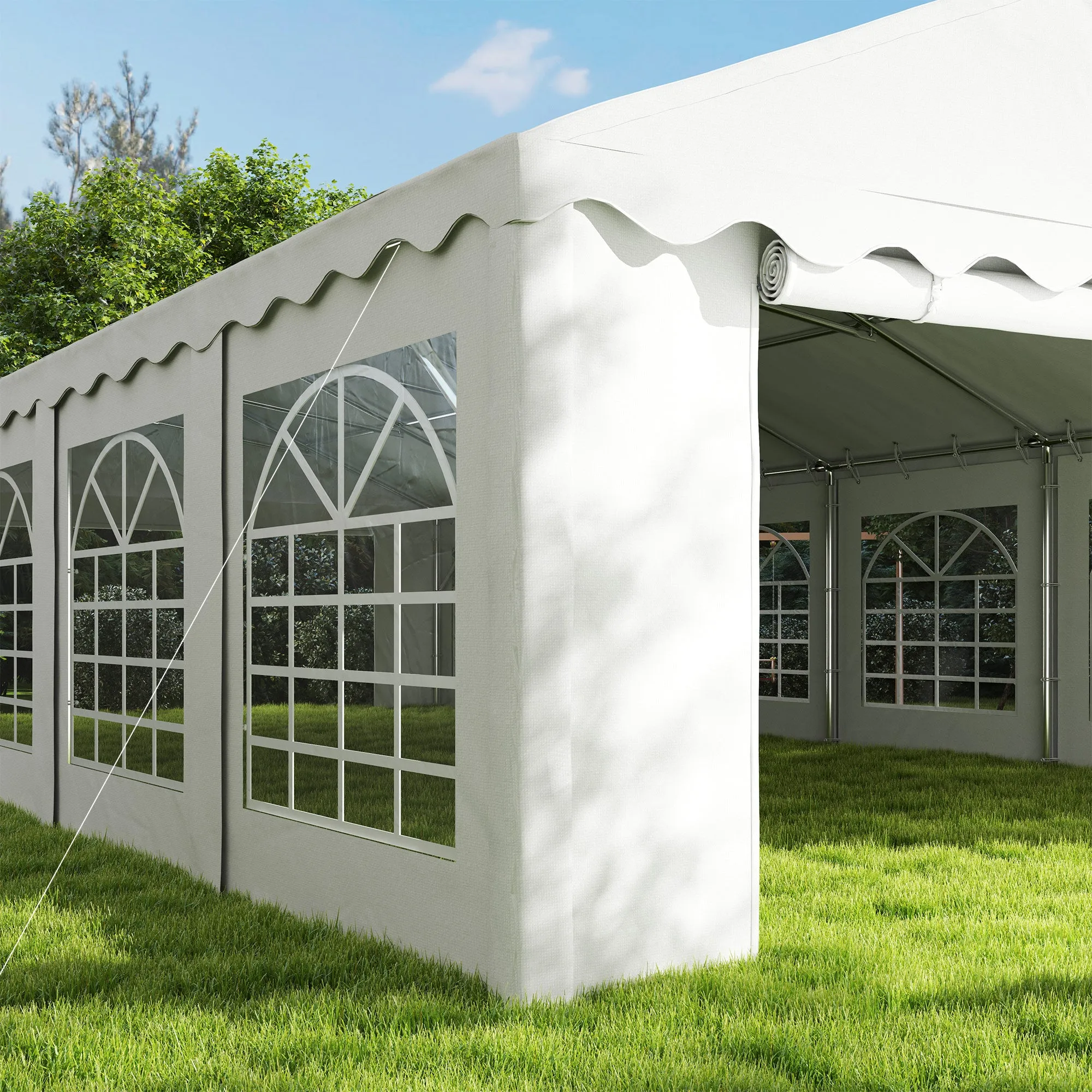 20' x 40' Galvanized Outdoor Party Tent with 2 Roll-Up Doors