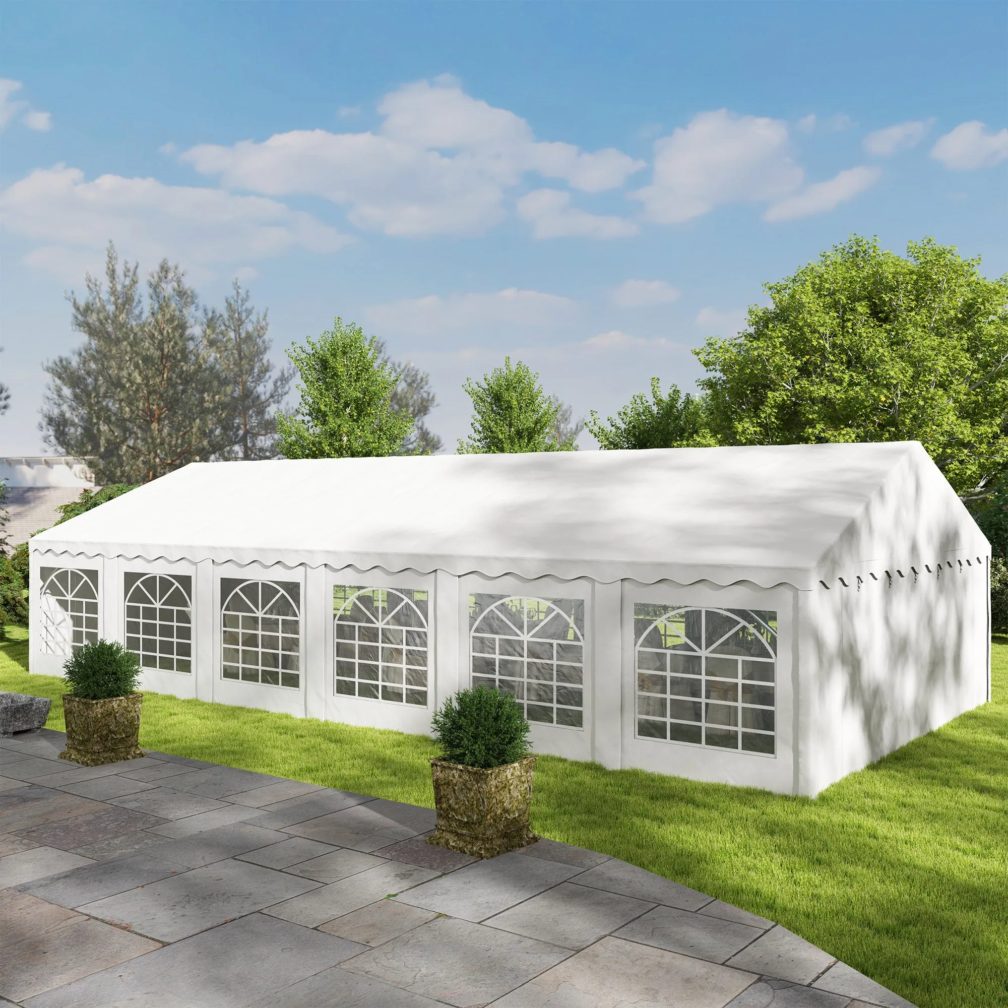 20' x 40' Galvanized Outdoor Party Tent with 2 Roll-Up Doors