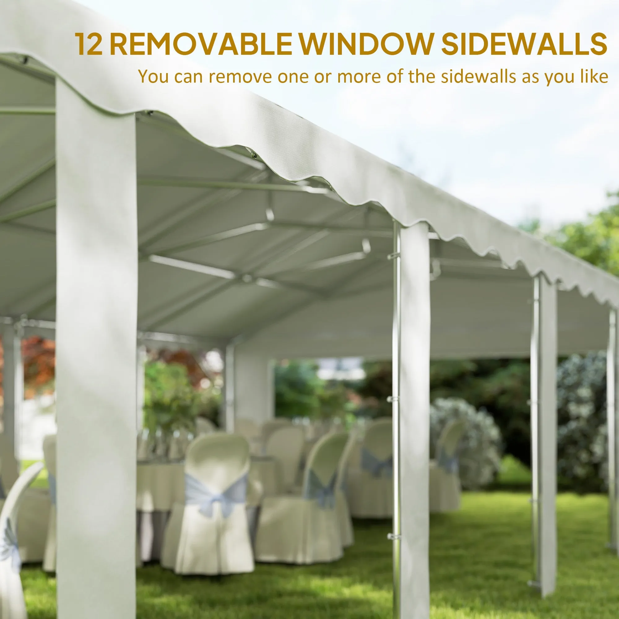 20' x 40' Galvanized Outdoor Party Tent with 2 Roll-Up Doors