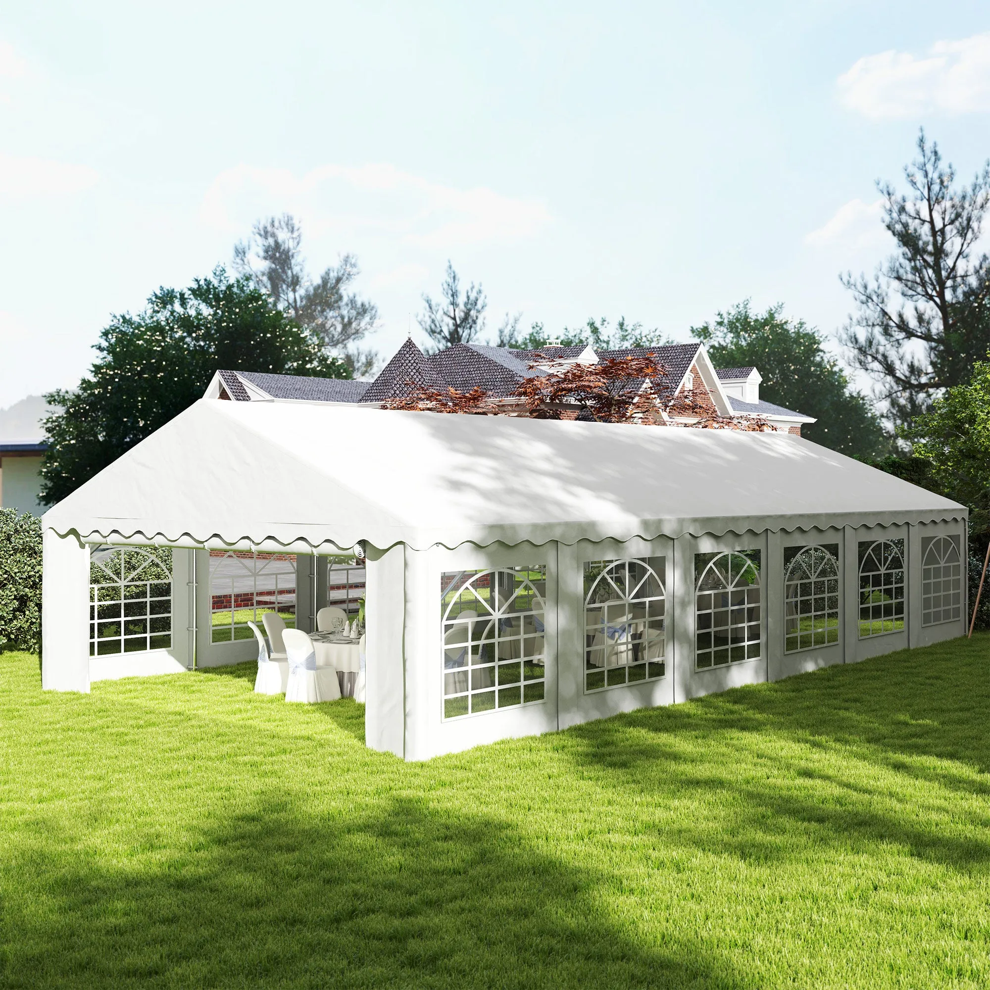 20' x 40' Galvanized Outdoor Party Tent with 2 Roll-Up Doors