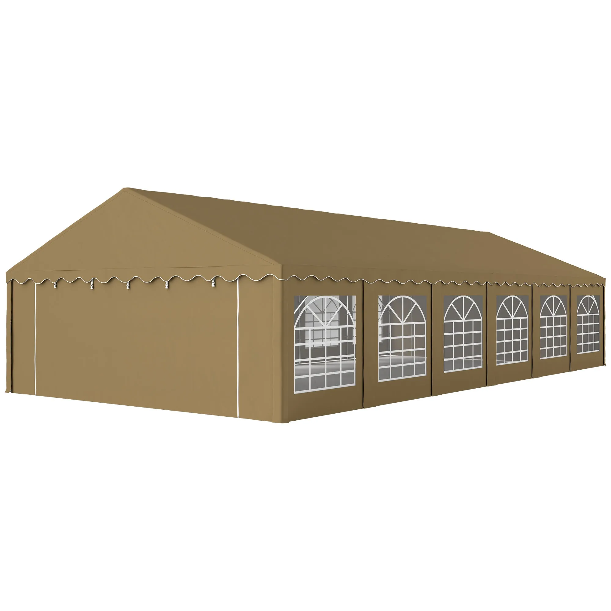 20'x40' Party Tent with Removable Sidewalls & 12 Windows, Brown