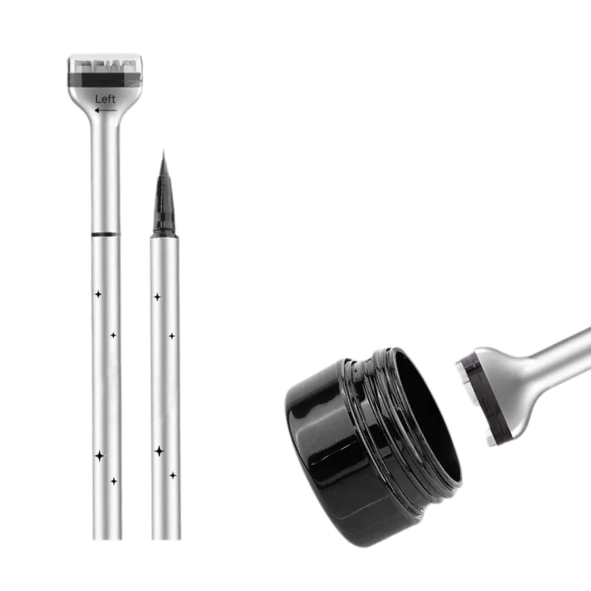 2in1 Sweatproof Eyelashes Eyeliner Stamp Quick-Dry Natural Black Liquid Eyeliner for Makeup Perfect for Lash Clusters Fake Lashes Plant-Based Formula Brown for Women Beauty (Brown)