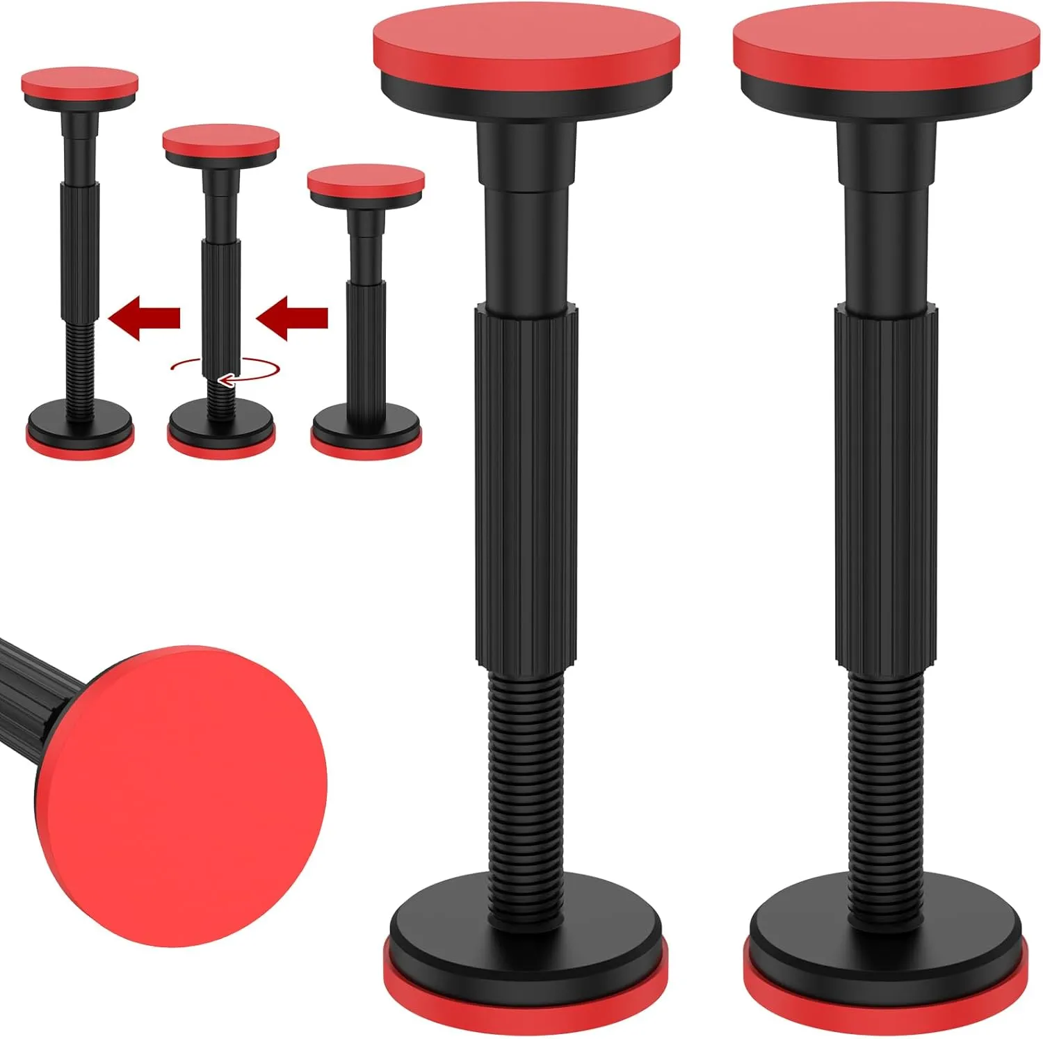 2Pcs Telescopic Support Pole, Adjustable Support System, Cabinet Adjustable Support Pole Rod, Supports up to 440 lbs, 7.09-17.72inch Cabinet Lifting Bracket for Cabinet Sofa Sink