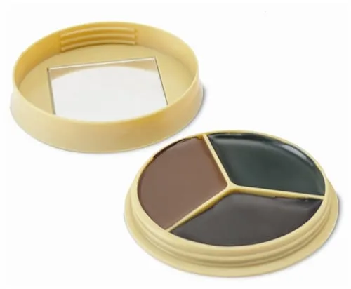 3 COLOR CAMO FACE PAINT KIT WITH MIRROR