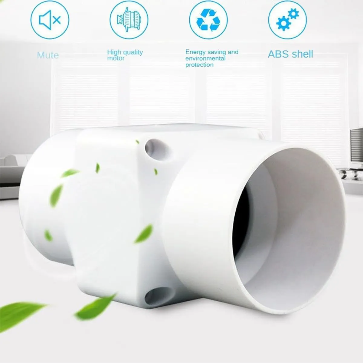 3 inch Inline Duct Fan with Adjustable Speed, 10 W 53 CFM Ventilation System High Efficiency Exhaust Air Fan for Greenhouse Bathroom Tent RV Yacht Basement Attic Kitchen Pet
