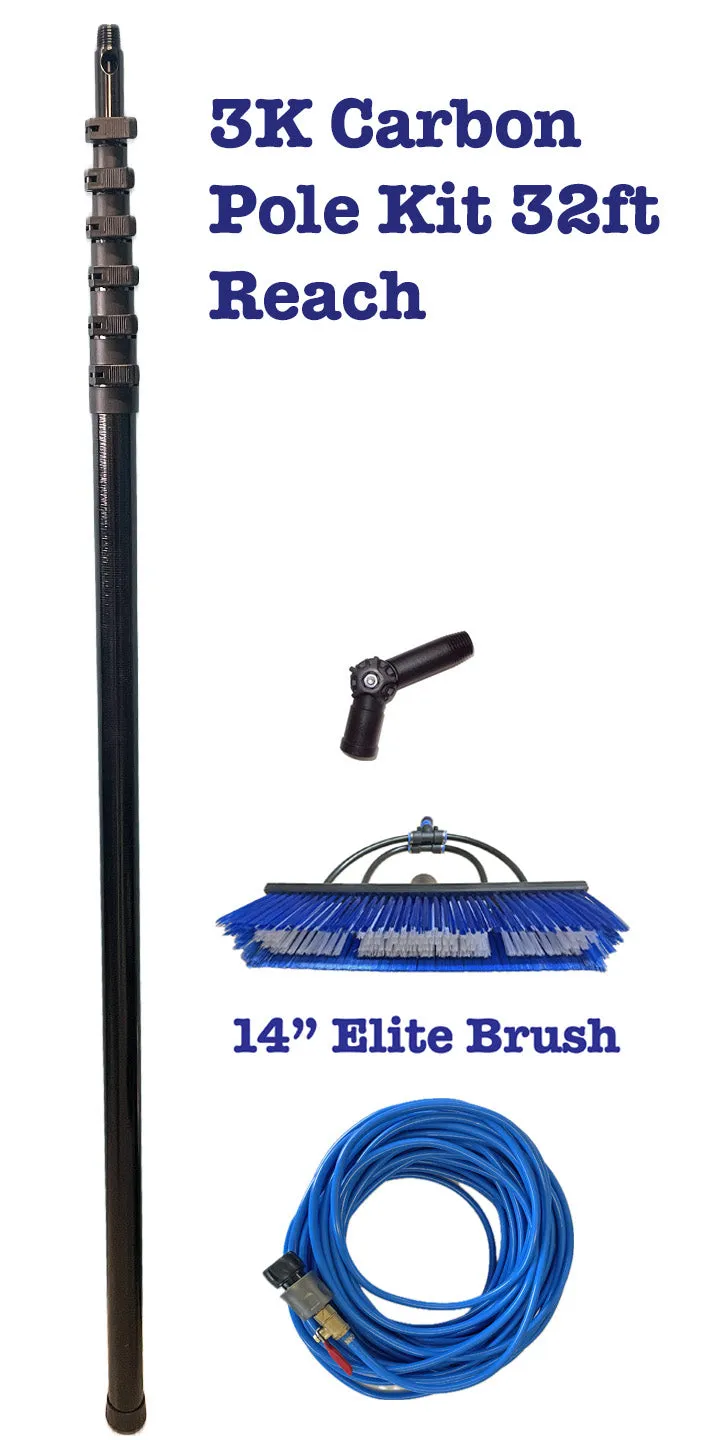 3K Carbon Poles - 32ft reach water fed pole kit - SHIPS FREE