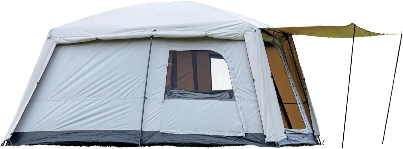 4-6 Person Family Camping Tent, 2 Rooms Living Room Design with Mesh Roof, 150D Waterproof Oxford Fabric, Full-Rainfly Easy Setup Portable Tent for Outdoor