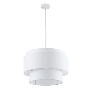 4-Light 21.65 in Oversize Three-Layer Fabric Column Shade Pendant Lighting