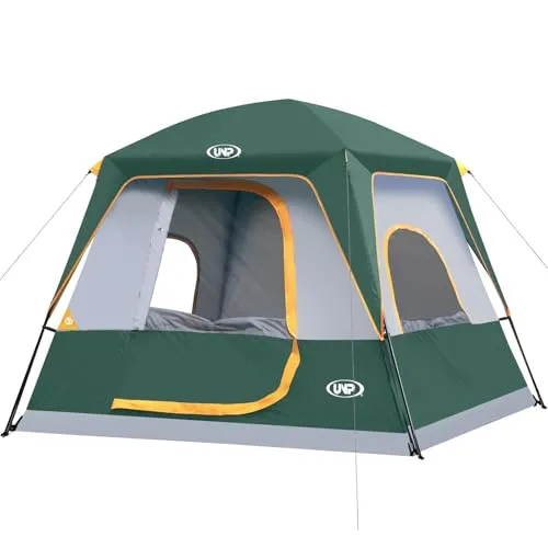4-Person Tent Portable Cabin Tent Camping Tent, 4-Person Easy Set Up Waterproof w/ Top Rainfly