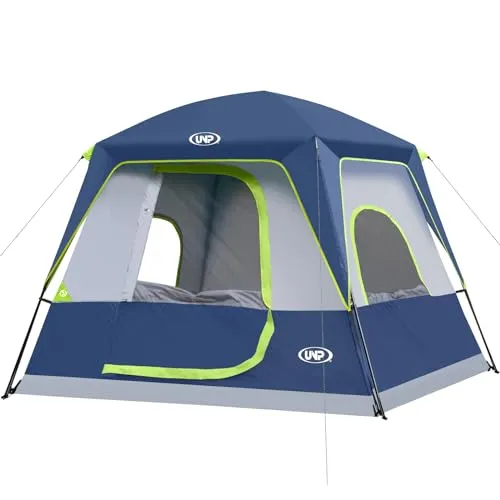 4-Person Tent Portable Cabin Tent Camping Tent, 4-Person Easy Set Up Waterproof w/ Top Rainfly
