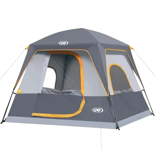 4-Person Tent Portable Cabin Tent Camping Tent, 4-Person Easy Set Up Waterproof w/ Top Rainfly