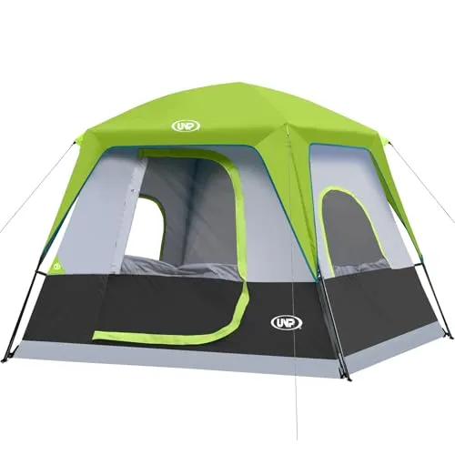 4-Person Tent Portable Cabin Tent Camping Tent, 4-Person Easy Set Up Waterproof w/ Top Rainfly