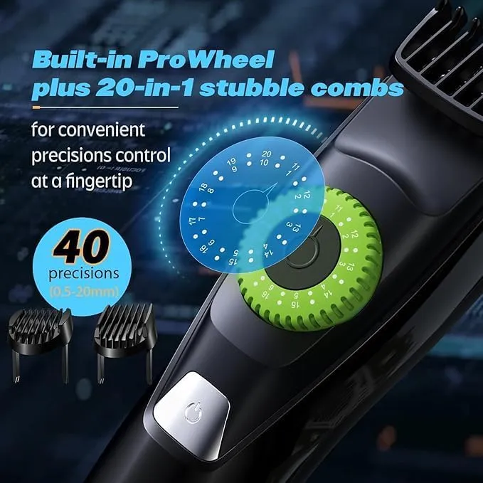 40 Precisions Electric Trimmer for Beard, Face, Mustache, Body and Ear Hair Grooming and Styling, Multi-Series Men’s Waterproof Grooming Kit