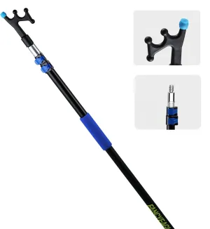 4.7-12FT Telescoping Extension Boat Hook with Non-Slip Rubber,Durable|Lightweight ,Floating,Rustproof & Scratch-Resistant Aluminum Boat Accessories,Threaded Poles for Docking,Push-Pull and Boating