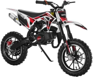 49cc Kids Dirt Bike, 2-Stroke Gas Power Motocross Mini Motorcycle with Disc Brakes, Shock Absorption, Soft Seat Cushion and Off-Road Tires Gift for Kids and Teens Load Bearing-150kg Black