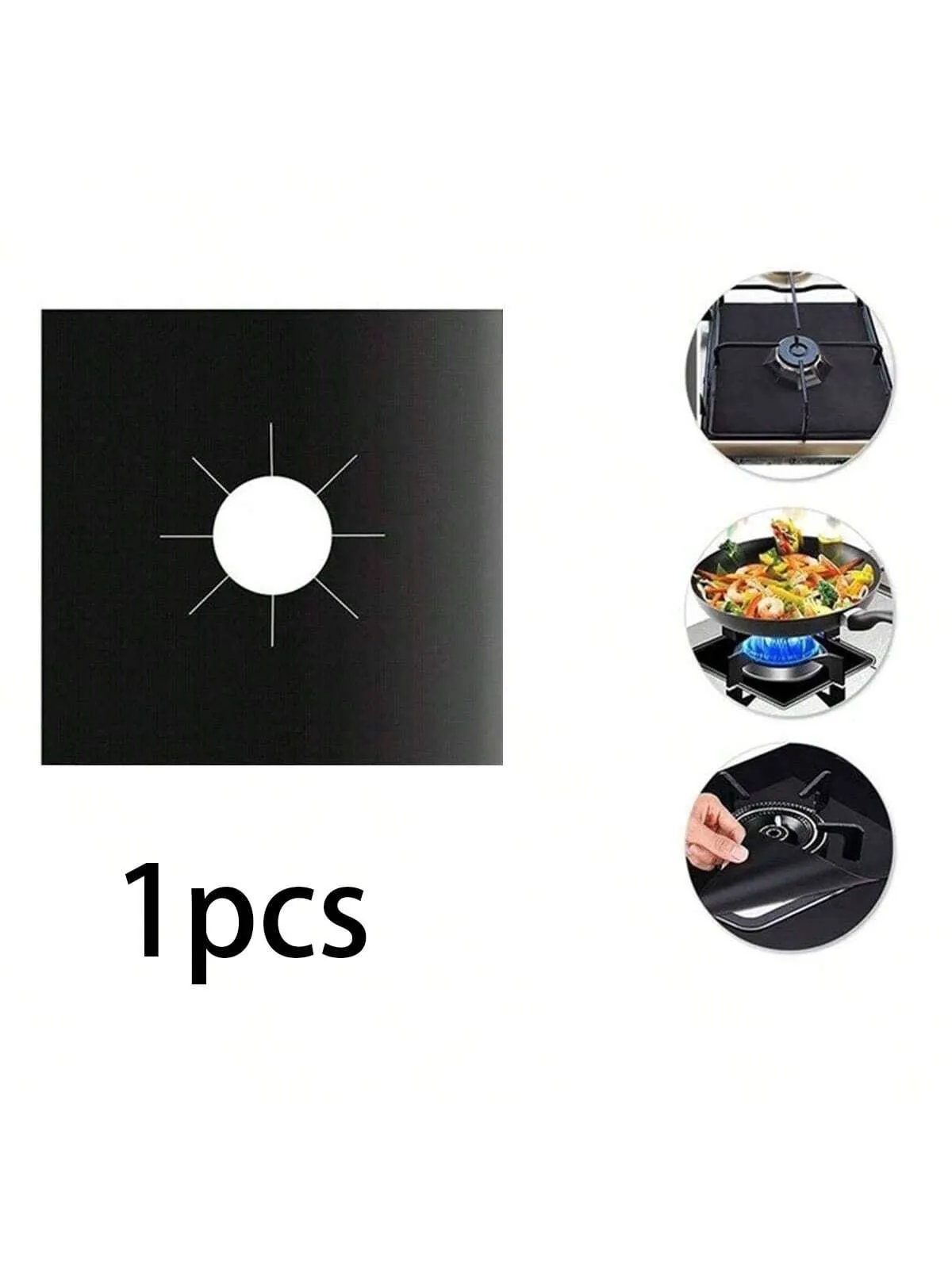 4pcs Solid Color Gas Stove Protector Pad, Portable Teflon Stove Cover Gas Stove Top Burner Cover For Kitchen