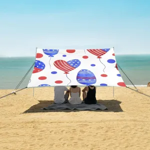 4th of July Balloons Hearts Beach Camping Tent Sun Shelter for Whole Family, Beach Shade Canopy with UPF50  UV Protection,Easy Set Up and Carry,Outdoor Shade for Trips, Fishing, Backyard Fun Pi