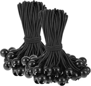 50 Packs Ball Bungee Cord 9 Inch Gazebo Canopy Tarp Tie Down Cords Heavy Duty Elastic Bungee Cords Ball with UV Resistant for Camping, Shelter,Projector Screen,Cargo,Tent Poles