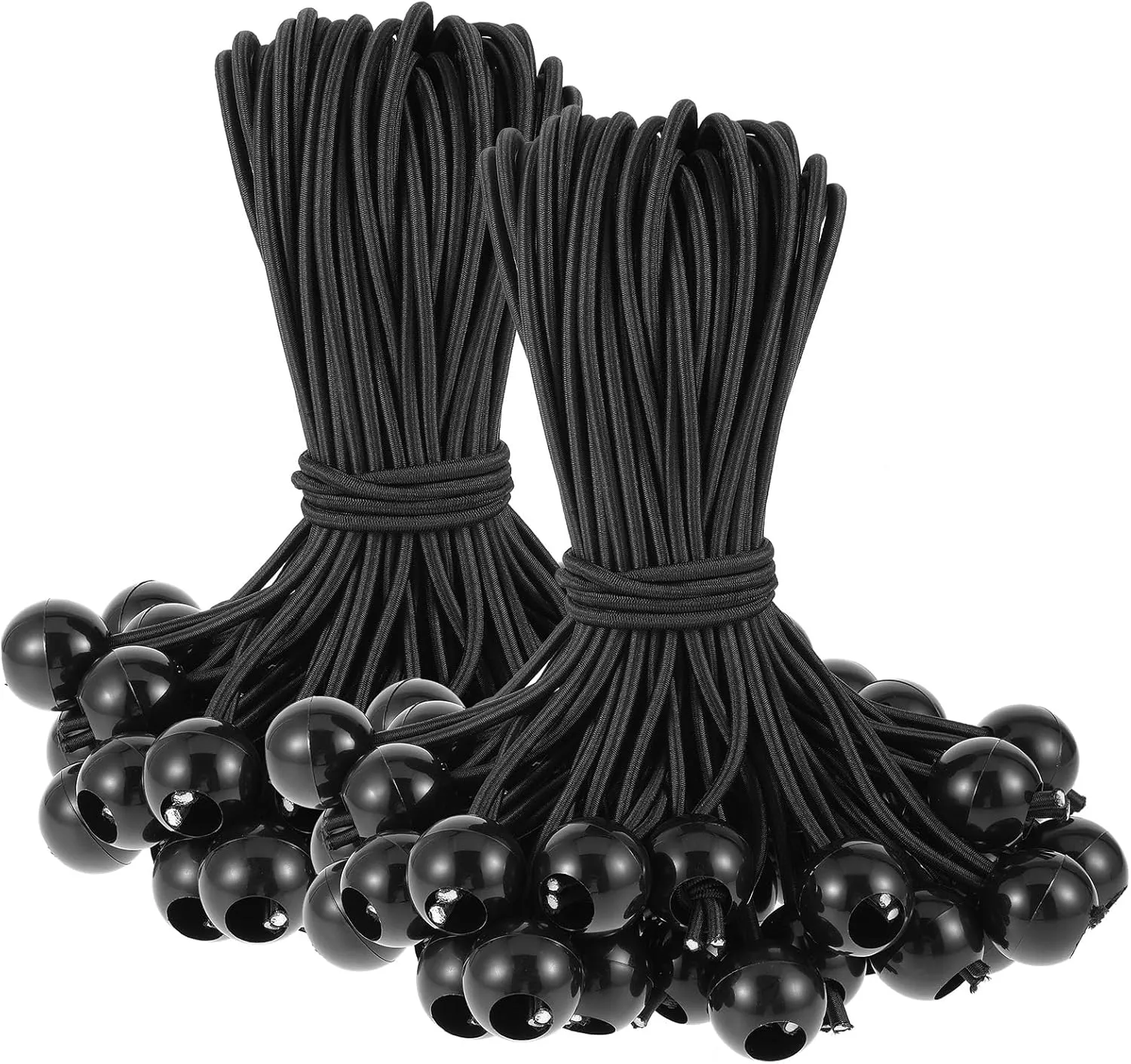 50 Packs Ball Bungee Cord 9 Inch Gazebo Canopy Tarp Tie Down Cords Heavy Duty Elastic Bungee Cords Ball with UV Resistant for Camping, Shelter,Projector Screen,Cargo,Tent Poles