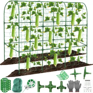 51 x 50 Inch Cucumber Trellis for Raised Bed U-Shape Garden Trellis for Climbing Plants Outdoors Metal Garden Cucumbers Arch Trellis, Cucumber Plant Support for Tomato, Pea, Zucchini, Vine Flower