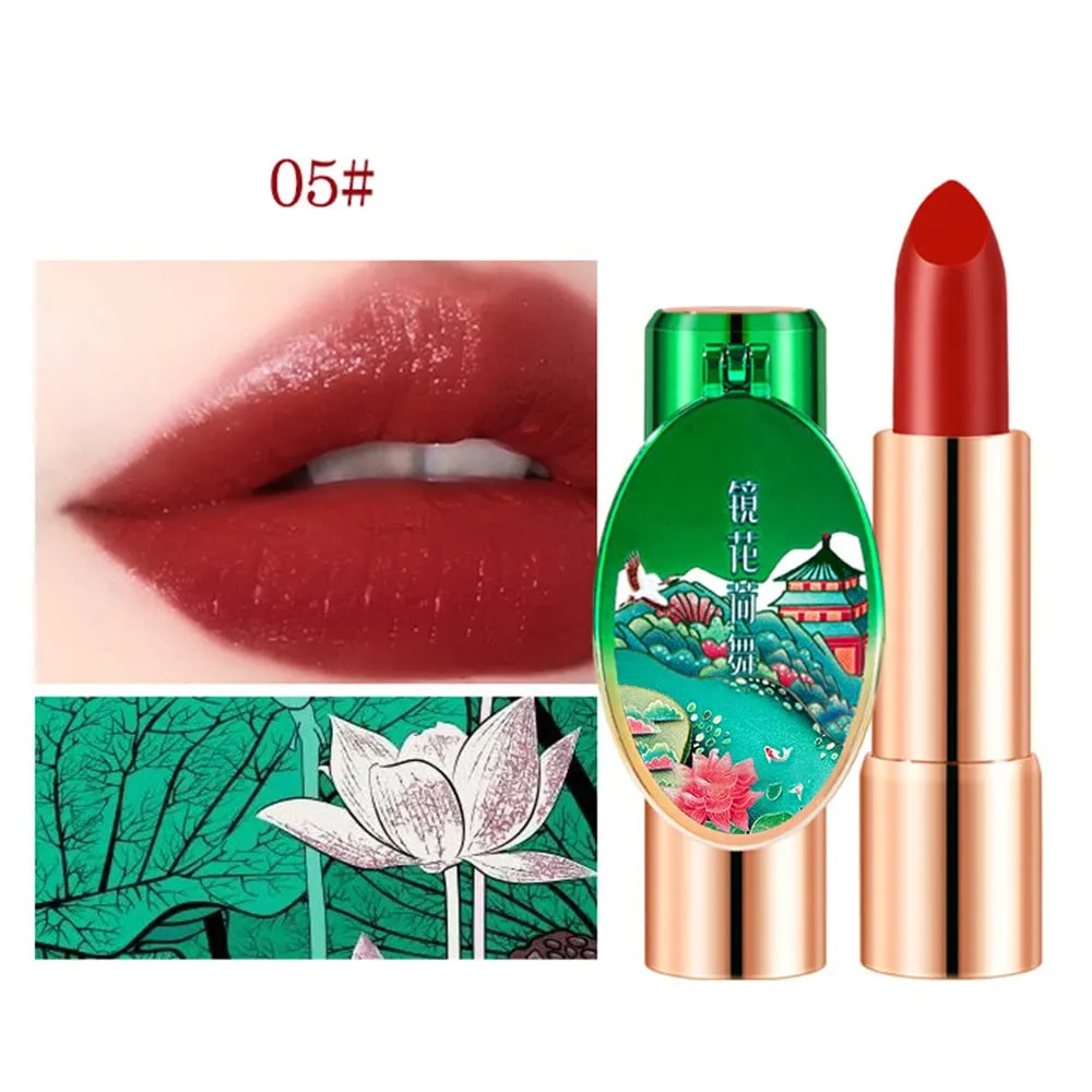 6 Colors Matte Lipstick, Matte Lipstick Long Lasting Waterproof Lip Gloss with Mirror Velvety High Pigmented Lip Stain Kit Girls Women Make Up Gift (05#)